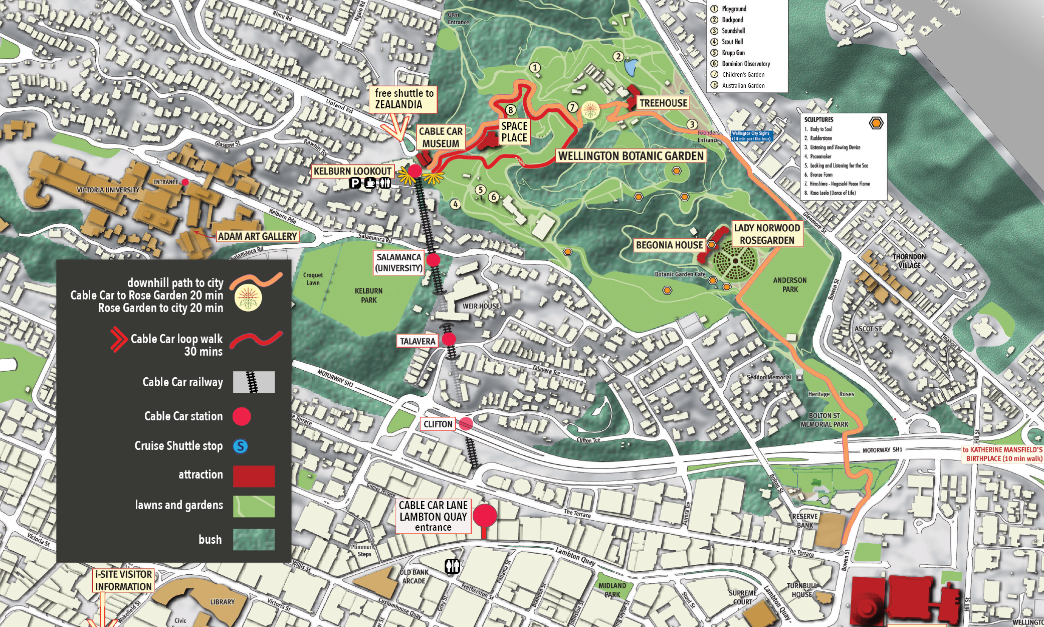 Cable Car Attractions Map