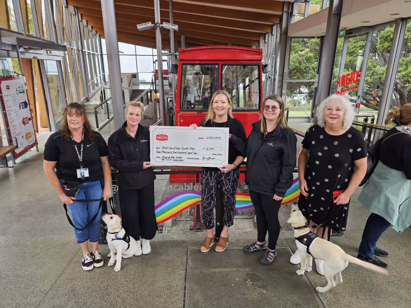 Dogs of the Cable Car calendar donation to Blind Low Vision